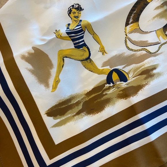 Retro Beach Scene Scarf EUC - Picture 4 of 7